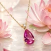 PEMBE LOTUS — Pembe Topaz & Pırlanta Kolye