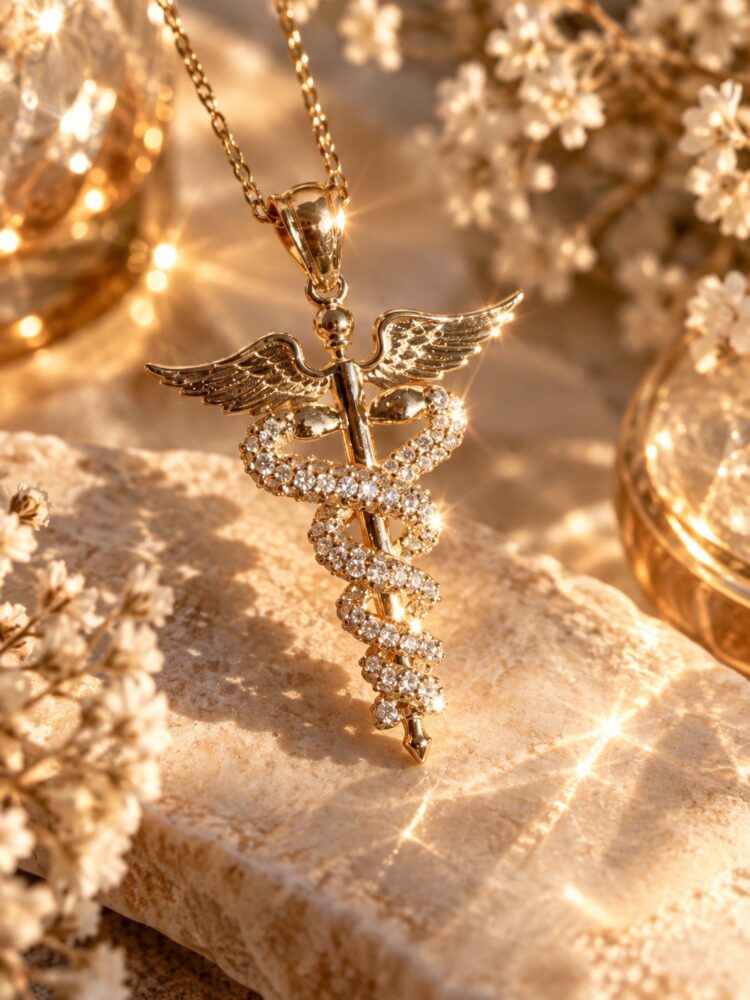 HERMES CADUCEUS NECKLACE